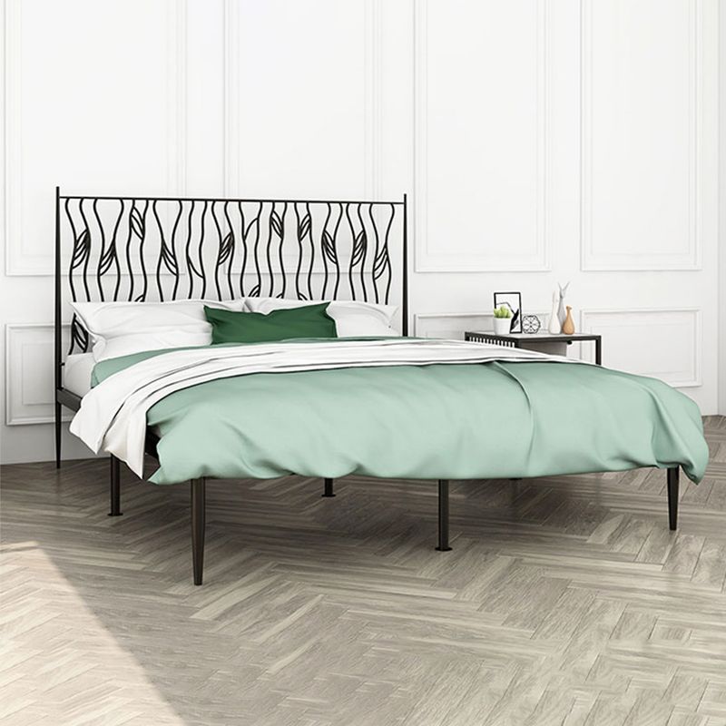 Marco de cama glamoroso metal marco rectangular cabecera de marco abierto cama estándar