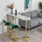 Glam Gold Iron Bistro Table White Stone Top Indoor Bar Dining Table with Shelf Clearhalo 'Bar Furniture' 'Bar Tables' 'bar_tables' 'furn' 'furn_bar_tables' 'Furniture' 'furniture_bar_tables' 'Kitchen & Dining Furniture' 1200x1200_9724a6c5-8167-4d1c-8db4-2722e41eb587