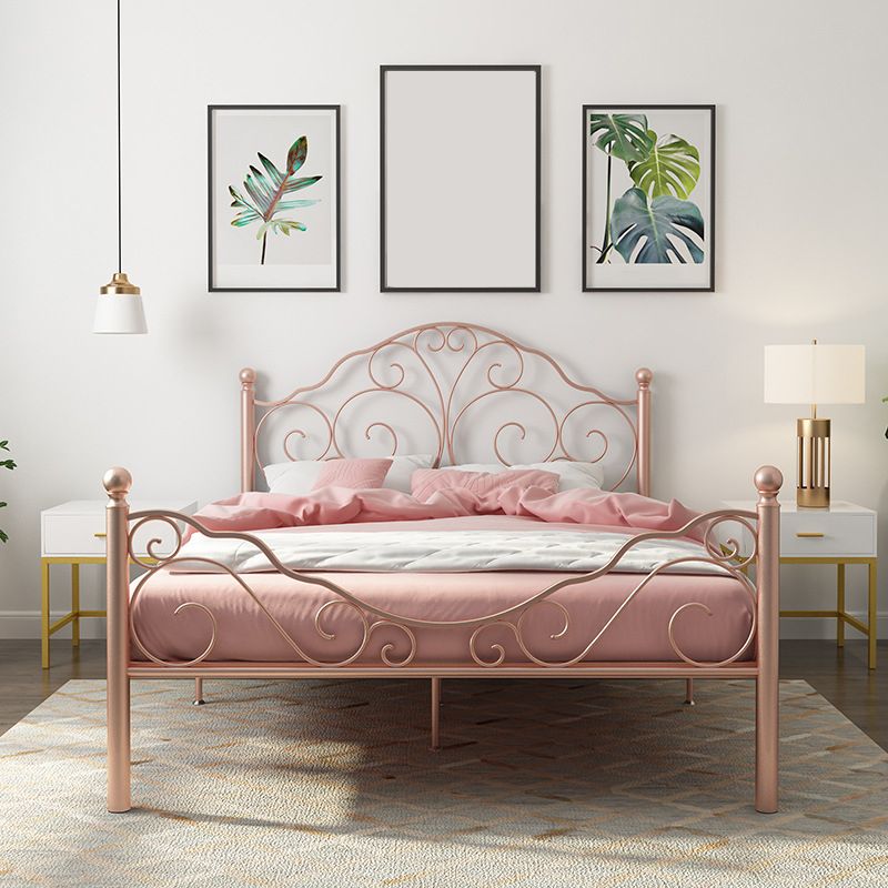 Glam Open-Frame Bed with Iron Headboard and Footboard 49.21" High Clearhalo 'Bedroom Furniture' 'Beds' 'furn' 'furn_beds' 'Furniture' 1200x1200_97273d5e-f16f-4091-9d5b-fbc72ff52b88
