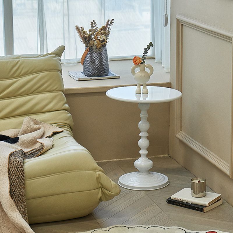 Round Top Pedestal Side Table Contemporary Metal Side End Table Clearhalo 'Coffee & Accent Tables' 'End & Side Tables' 'end_side_tables' 'furn' 'furn_end_side_tables' 'Furniture' 'Living Room Furniture' 1200x1200_9727cb1f-a62b-4770-a610-e8e63555bfcd