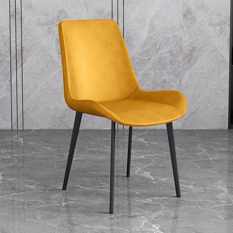 Leather Scandinavian Restaurant Side Chair Parsons Dining Chair with Metal Legs Clearhalo ' kitchen&dining_furn' 'Dining Chairs' 'Dining Tables & Seating' 'dining_chair' 'furn' 'furn_dining_chair' 'Furniture' 'furniture_dining_chair' 'Kitchen & Dining Furniture' 'kitchen' 1200x1200_9727e3ee-74e8-42e2-b78d-1c7cbdc300a7