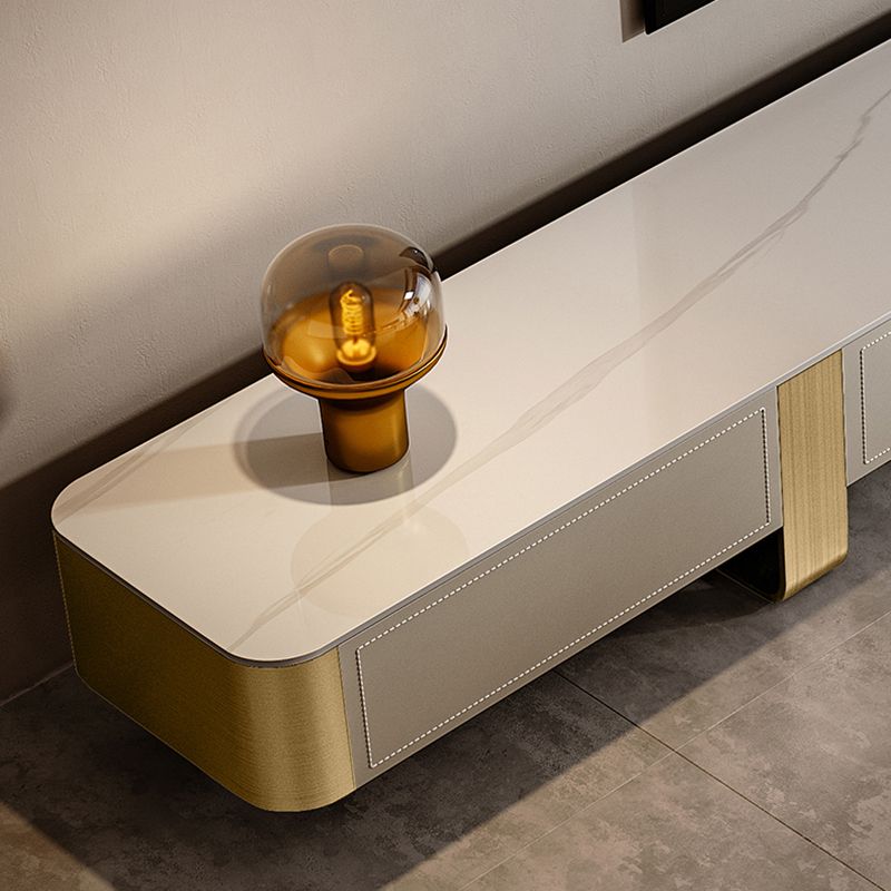 Stone TV Stand Console Glam 4 Drawers Media Console with Metal Legs Clearhalo 'furn' 'furn_tv_stands_entertainment_centers' 'Furniture' 'Living Room Furniture' 'TV Stands & Entertainment Centers' 'TV Stands & Media Storage Furniture' 'tv_stands_entertainment_centers' 1200x1200_9727ffef-3979-457f-96c3-45c7860fa8a8