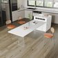 Table à manger en pierre Table moderne avec base à double piédestal pour salle à manger