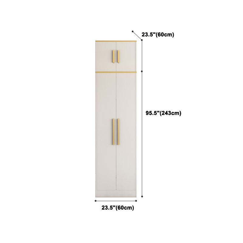 White Wardrobe Cabinet Contemporary Engineered Wood Wardrobe Armoire Clearhalo 'Armoires & Wardrobes' 'armoires_wardrobes' 'Bedroom Furniture' 'furn' 'furn_armoires_wardrobes' 'Furniture' 1200x1200_9729eb0f-3529-4e53-a9a2-1828e1108f92