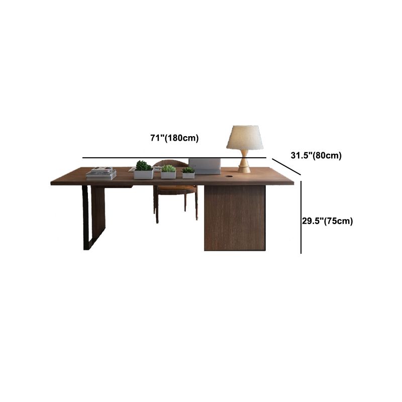 Industrial Wooden Office Desk Rectangular Black Writing Desk Clearhalo 'furn' 'furn_office_desk' 'Furniture' 'Office Desks' 'Office Furniture' 'office_desk' 1200x1200_972d0fac-aea8-4767-b773-f19e35886315