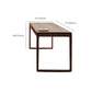 Rectangular Shaped Office Writing Desk Solid Wood in Brown with 2 Legs
