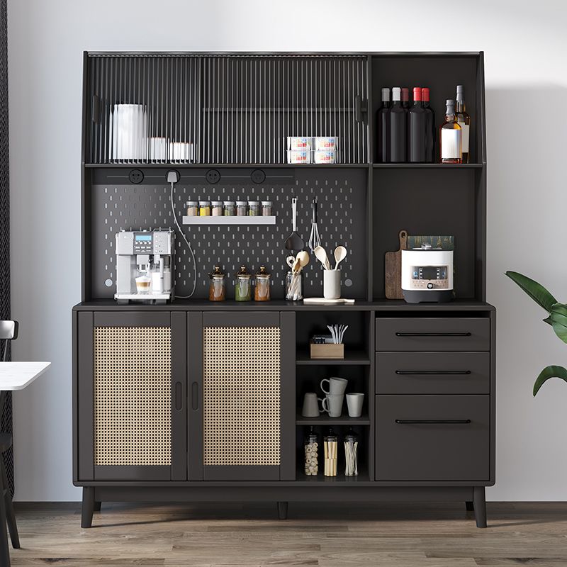 Tavolo a buffet in legno massiccio moderno bacheca laterale con cassetti e armadi