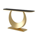 Glam Stone Console Table Stain Resistant Accent Table for Hall