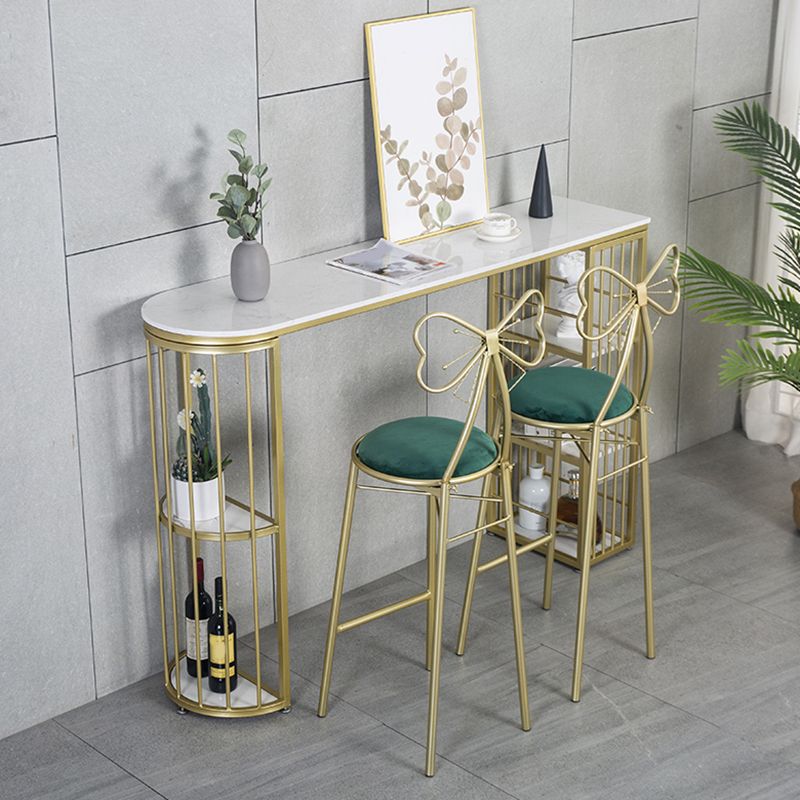 Faux Marble Bistro Bar Table Modern Gold Base Bar Table for Home Clearhalo 'Bar Furniture' 'Bar Tables' 'bar_tables' 'furn' 'furn_bar_tables' 'Furniture' 'Kitchen & Dining Furniture' 1200x1200_972e0bbf-df73-455d-b66d-2fc453d396f3