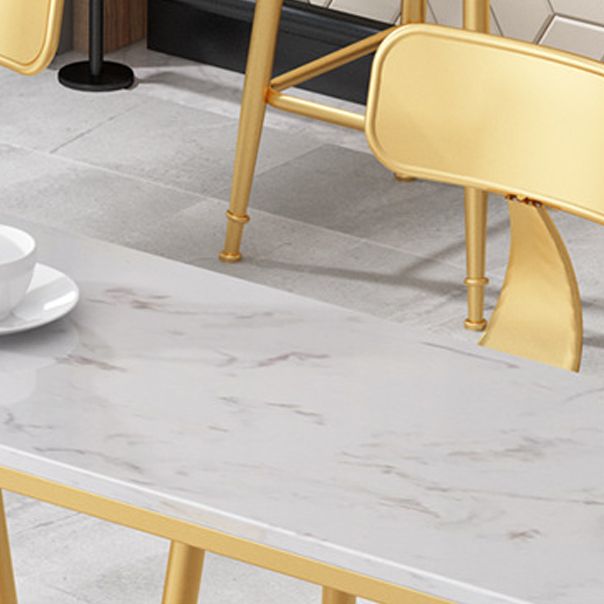 White Glam Style Bar Table in Metal and Faux Marble Bar Table for Dining Room Clearhalo 'Bar Furniture' 'Bar Tables' 'bar_tables' 'furn' 'furn_bar_tables' 'Furniture' 'furniture_bar_tables' 'Kitchen & Dining Furniture' 1200x1200_972f4259-6412-447c-a632-587fedf8393d