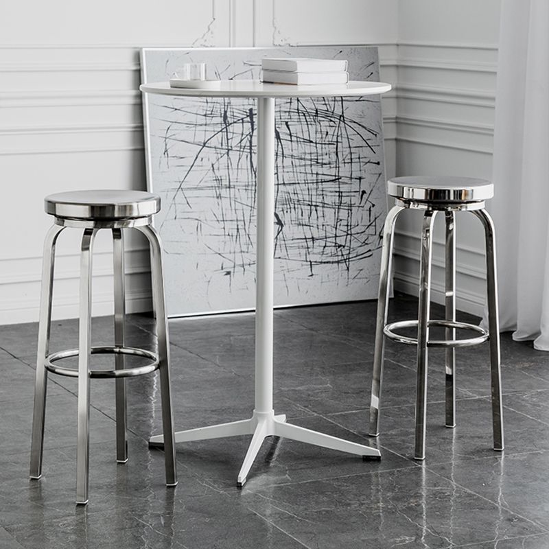 Stainless Steel Backless Glossy Barstool Nordic Brushed Tall Stool, 1 Piece Clearhalo 'Bar Furniture' 'Bar Stools' 'bar_stools' 'furn' 'furn_bar_stools' 'furniture_bar_stools' 'Kitchen & Dining Furniture' 'kitchen&dining_furn' 'kitchen' 'kitchen_furn' Furniture' 1200x1200_97303a76-3cb1-4342-999b-b5c612935c15