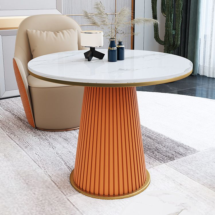 Round Dinette Table Traditional Luxury Dinner Room Kitchen Table with Metal Base Clearhalo ' dining_table' 'Dining Tables & Seating' 'Dining Tables' 'furn' 'furn_dining_table' 'Furniture' 'furniture_dining_table' 'Kitchen & Dining Furniture' 'kitchen&dining_furn' 'kitchen' 'kitchen_dining_table' 1200x1200_9730626b-388f-4e7f-a549-a2bcaea068d7