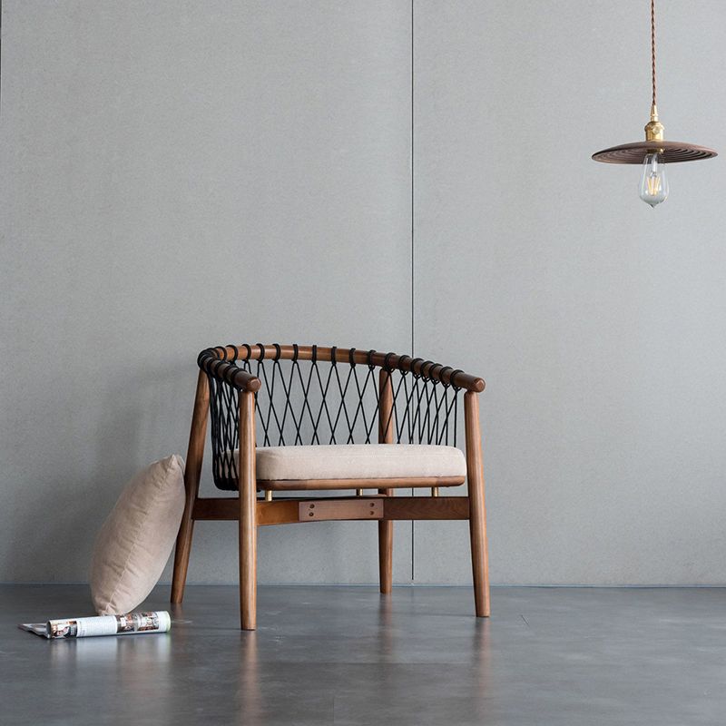 Barrel Accent Chair Solid Wood Arm Chair in Brone with Pillow Back Clearhalo 'Accent Chairs' 'accent_chairs' 'Chairs & Seating' 'furn' 'furn_accent_chairs' 'Furniture' 'Living Room Furniture' 1200x1200_973079bf-0e71-43dd-94de-8699c64f3e76