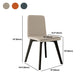 Contemporary Side Chair with Black Wood Legs Matte Finish Solid Back Dining Chair