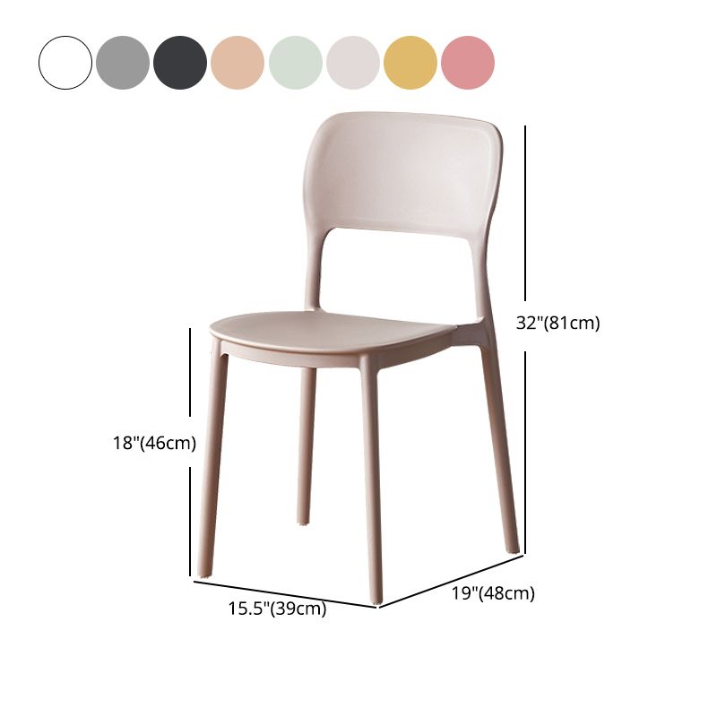 Scandinavian Plastic Stacking Dining Chairs Armless Open Back Chairs Clearhalo 'Dining Chairs' 'Dining Tables & Seating' 'dining_chair' 'furn' 'furn_dining_chair' 'Furniture' 'furniture_dining_chair' 'Kitchen & Dining Furniture' 1200x1200_97315cc5-a86a-4388-8ea1-9e5e672b34ec
