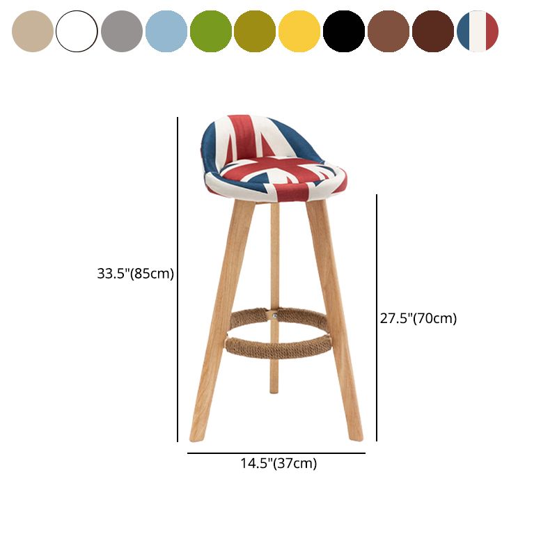 Scandinavian Upholstered Footrest Barstool Matte Finish Wood Bristol Stool Clearhalo 'Bar Furniture' 'Bar Stools' 'bar_stools' 'furn' 'furn_bar_stools' 'Furniture' 'furniture_bar_stools' 'Kitchen & Dining Furniture' 1200x1200_9733994e-ff40-48d7-8434-b69563d507e3