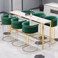 Faux Marble Bar Dining Table Geometric Bar Table for Cafe And Breakroom