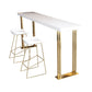 Glam Rectangle Bar Table Indoor Gold Iron Bar Dining Table with Sled Pedestal, Only Table Clearhalo 'Bar Furniture' 'Bar Tables' 'bar_tables' 'furn' 'furn_bar_tables' 'Furniture' 'furniture_bar_tables' 'Kitchen & Dining Furniture' 'kitchen&dining_furn' 'kitchen' 1200x1200_973b2dad-9e8f-49c3-b8ac-38a08dc2f7ab