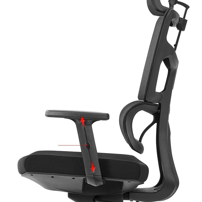 Armas extraíbles silla de oficina asiento ajustable altura silla de escritorio con ruedas