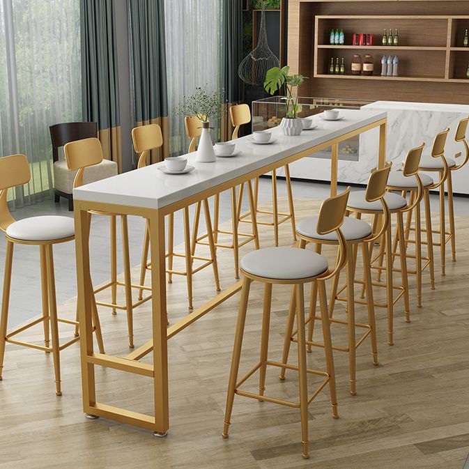 Weißer Kissen Barhocker zeitgenössischer Barhocker mit Metallbeinen