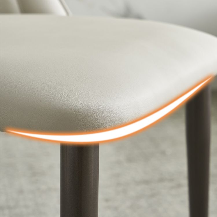 Contemporary Armless Dining Chairs Faux Leather Open Back Dining Side Chair