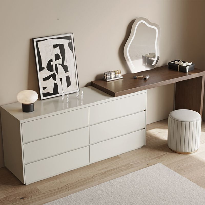 Contemporary With Drawer Solid Wood Mirror White Bedroom Make-up Vanity Clearhalo 'Bedroom Furniture' 'furn' 'furn_makeup_vanities' 'Furniture' 'Makeup Vanities' 'makeup_vanities' 1200x1200_973c40d3-614b-450f-9602-882ac1c8fa65