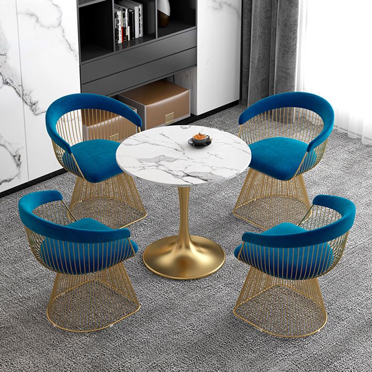 White Stone Top Table for Home Traditional Luxury Round Dining Table Clearhalo 'Dining Tables & Seating' 'Dining Tables' 'dining_table' 'furn' 'furn_dining_table' 'Furniture' 'Kitchen & Dining Furniture' 1200x1200_973d7ba5-23b3-4084-968c-a6254aea0a15