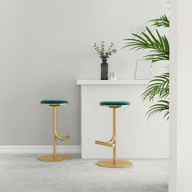 Taburete de bar con asiento redondo moderno y altura ajustable sin respaldo