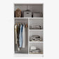 White Wardrobe Armoire with Shelves Engineered Wood Wardrobe Cabinet
