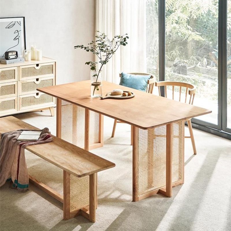 Modern Dining Set 1/2/4 Pcs Natural Solid Wood Dining Table and Chairs Clearhalo 'Dining Room Sets' 'Dining Tables & Seating' 'dining_room_set' 'furn' 'furn_dining_room_set' 'Furniture' 'Kitchen & Dining Furniture' 1200x1200_9740d72e-77d0-4fd9-bd83-e8d549f603e1