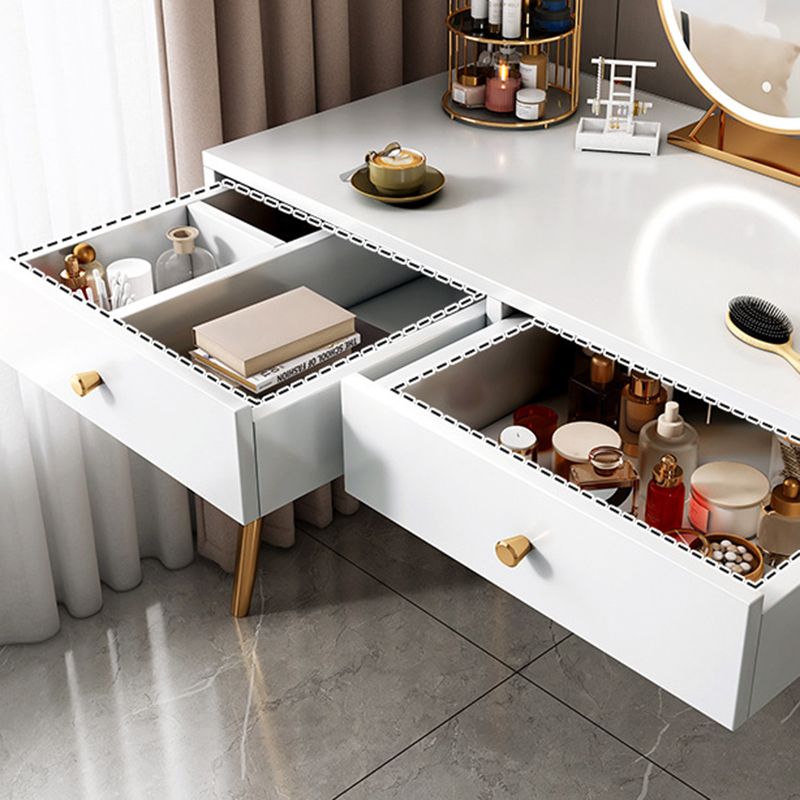 15.75" Wide Make-up Vanity White Makeup Vanity Desk Table with 2 Drawers