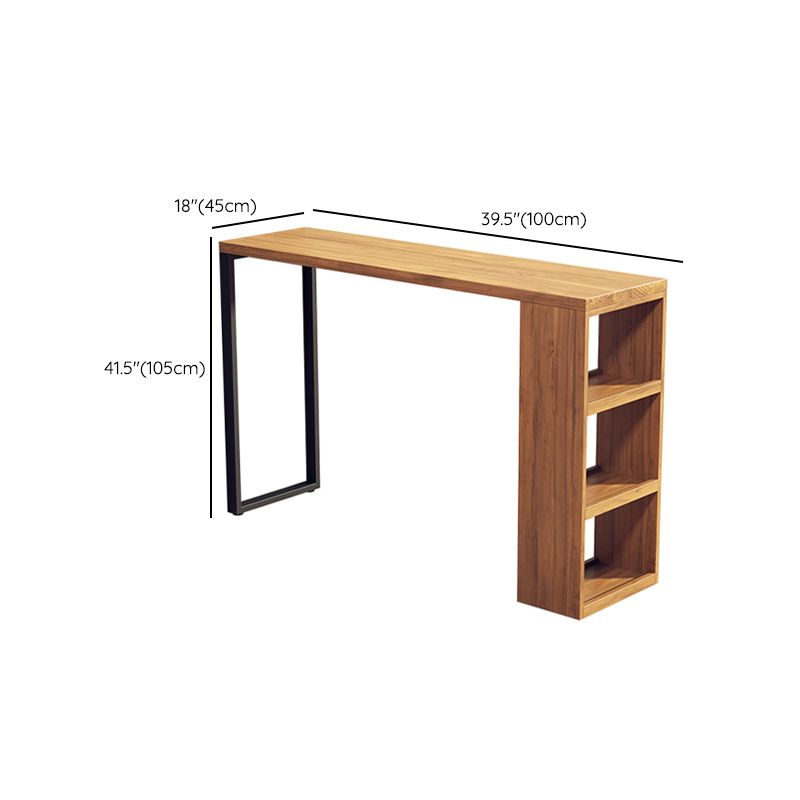 Solid Wood Bar Stool Table Industrial Style Bar Dining Table with Storage Clearhalo 'Bar Furniture' 'Bar Tables' 'bar_tables' 'furn' 'furn_bar_tables' 'Furniture' 'Kitchen & Dining Furniture' 1200x1200_9741ad28-85cf-4793-ac4d-c49d0fb5d721