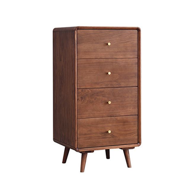 Mid-Century Modern Chest with Drawers and Straight Legs in Brown