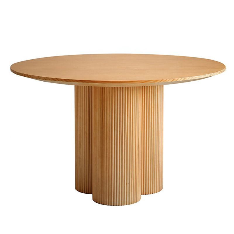 Contemporary Round Dining Table Pine Solid Wood Table with Pedestal Base for Home Kitchen Dinner Clearhalo ' dining_table' 'Dining Tables & Seating' 'Dining Tables' 'furn' 'furn_dining_table' 'Furniture' 'furniture_dining_table' 'Kitchen & Dining Furniture' 'kitchen&dining_furn' 'kitchen' 'kitchen_dining_table' 1200x1200_97438192-29f8-48d8-b92b-12b2d3b7c51e