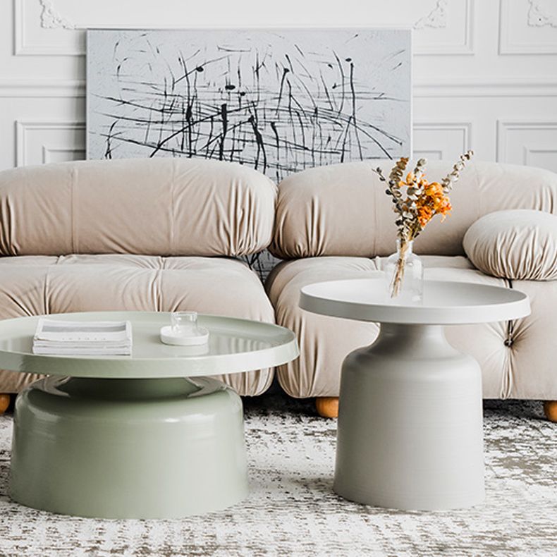 Metallic Sockel Endtabelle Mitte des Jahrhunderts runder Seitentisch