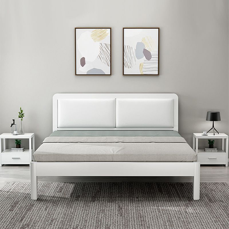 Modern Iron Wire-Grid Bed Frame 36.6" H Black & White Panel Bed with Headboard Clearhalo 'Bedroom Furniture' 'Beds' 'furn' 'furn_beds' 'Furniture' 1200x1200_97456fe5-317c-46c0-9a49-2f1ae54e0510