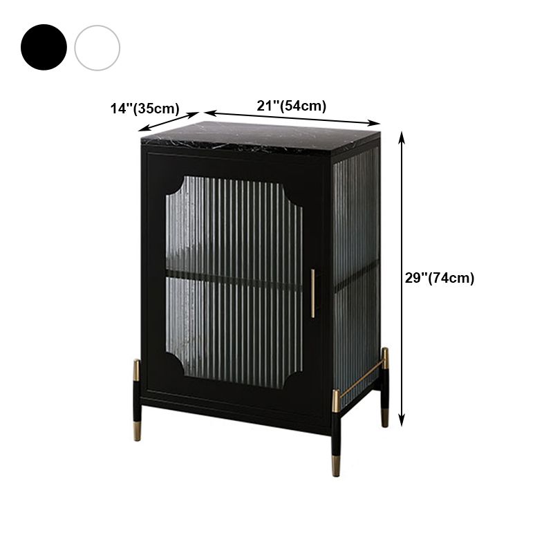 Glass Door Iron Sideboard Modern Server Cabinet with Storage for Living Room Clearhalo 'buffet_sideboard' 'Buffets & Sideboards' 'furn' 'furn_buffet_sideboard' 'Furniture' 'furniture_buffet_sideboard' 'Kitchen & Dining Furniture' 1200x1200_97466584-35ca-4484-b455-ddb4527b7503