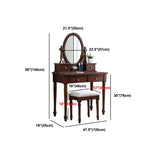 Brone Makeup Table With Drawers 17.71" W x 58.26" H for Bedroom