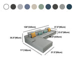 Scandinavo a forma di L sezionale con braccio top a cuscino per quattro persone