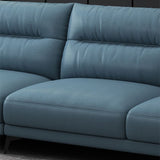 Sezione a 4 posti contemporanea con braccia top a cuscino in pelle finta