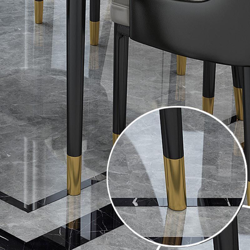Glam Matte Finish Marble Table Home Rectangle Dining Table with 4 Legs Clearhalo 'Dining Tables & Seating' 'Dining Tables' 'dining_table' 'Furniture' 'furniture_dining_table' 'Kitchen & Dining Furniture' 'kitchen' 'kitchen_dining_table' 1200x1200_974b30d5-5d8f-4aef-ba56-207e368beeba