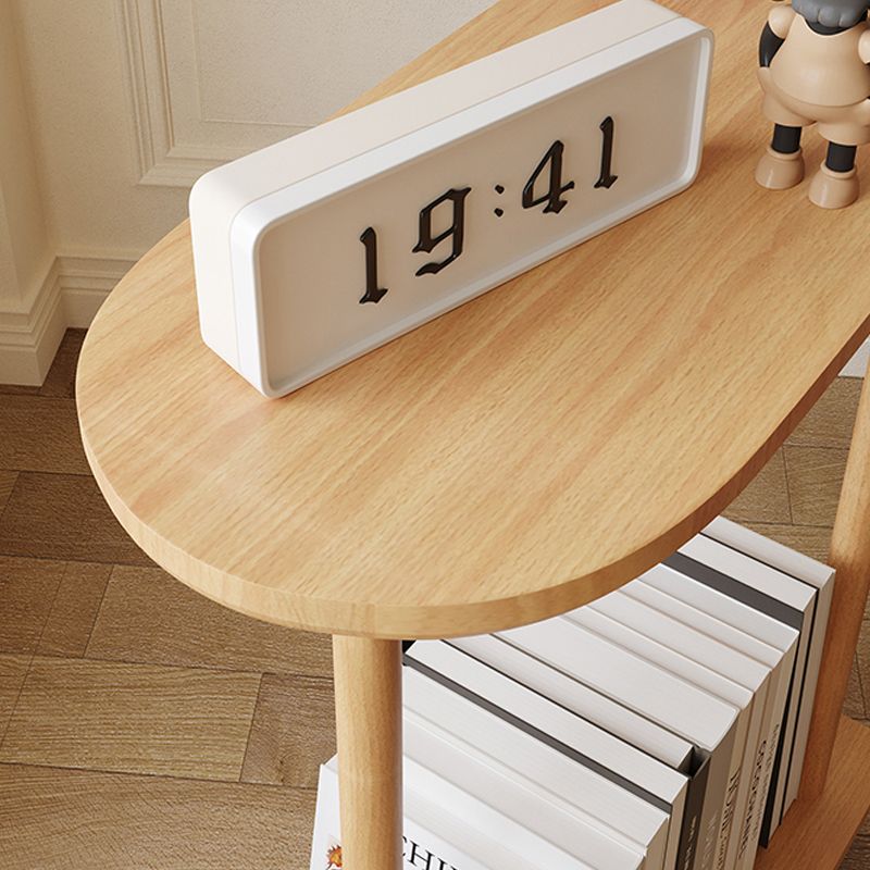Contemporary Wooden Oval Top Side Table End Table36.22" High with Storage Clearhalo 'Coffee & Accent Tables' 'End & Side Tables' 'end_side_tables' 'furn' 'furn_end_side_tables' 'Furniture' 'Living Room Furniture' 1200x1200_974b67f5-bbb4-4eb5-bdce-9d76c2a252db