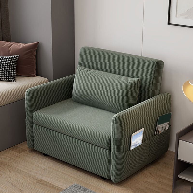 Glam corduroy kussen achterste slaapbank opslagbank in groen