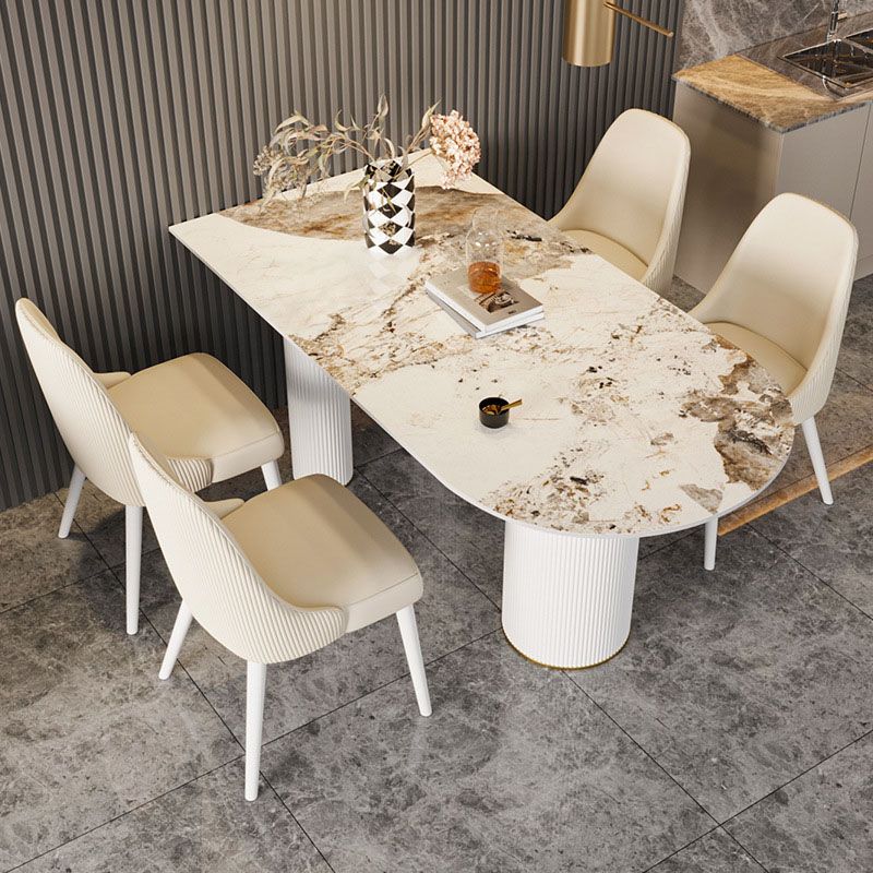 Designer Style 1/4/5 Pieces Dining Set Sintered Stone Dining Table Set Clearhalo 'Dining Room Sets' 'Dining Tables & Seating' 'dining_room_set' 'furn' 'furn_dining_room_set' 'Furniture' 'furniture_dining_room_set' 'Kitchen & Dining Furniture' 1200x1200_974dd6a5-fe08-407f-91a9-5977e5e725b2