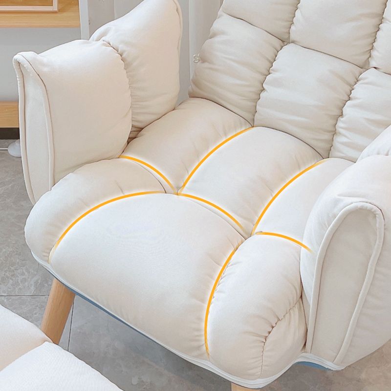 Reclinable de madera de tela escandinava reclinable reclinable de madera reclinable con reposapiés