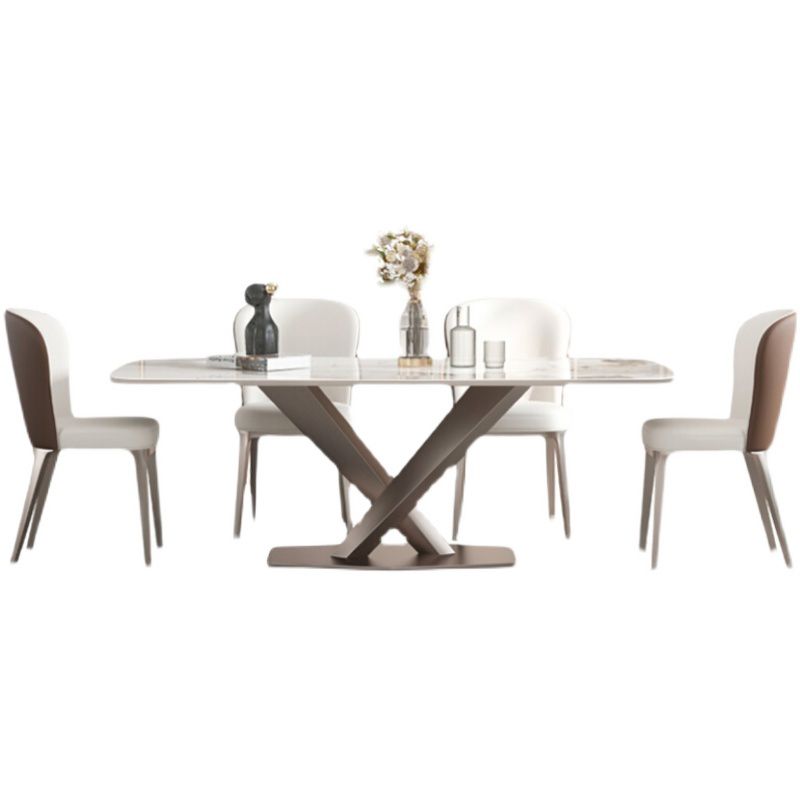 Traditional Luxury Dining Table Rectangle Sintered Stone Dining Table with Pedestal Base Clearhalo ' dining_table' 'Dining Tables & Seating' 'Dining Tables' 'furn' 'furn_dining_table' 'Furniture' 'furniture_dining_table' 'Kitchen & Dining Furniture' 'kitchen&dining_furn' 'kitchen' 'kitchen_dining_table' 1200x1200_974fca75-4c58-497e-bd01-8ea88e041980