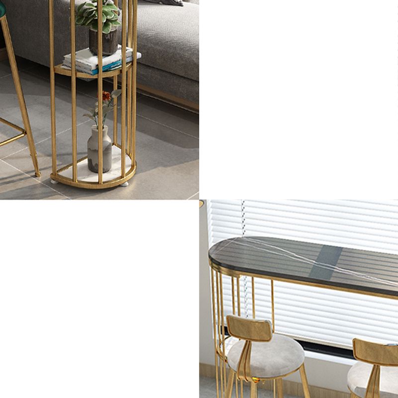 Industrial Bar Dining Table Oval Counter Height Dining Table for Kitchen