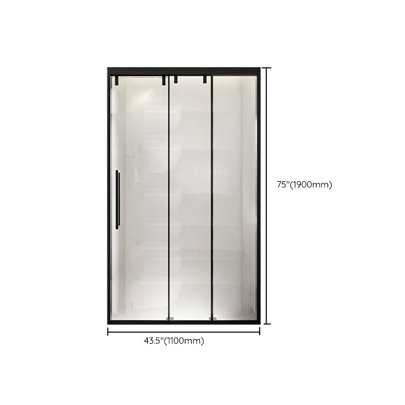 Full Frame One-shaped Tempered Glass Shower Door, Triple Linkage Shower Door Clearhalo 'Bathroom Remodel & Bathroom Fixtures' 'Home Improvement' 'home_improvement' 'home_improvement_shower_tub_doors' 'Shower and Tub Doors' 'shower_tub_doors' 'Showers & Bathtubs' 1200x1200_975376ca-d6ed-48e2-9cab-46f3b8b246b3