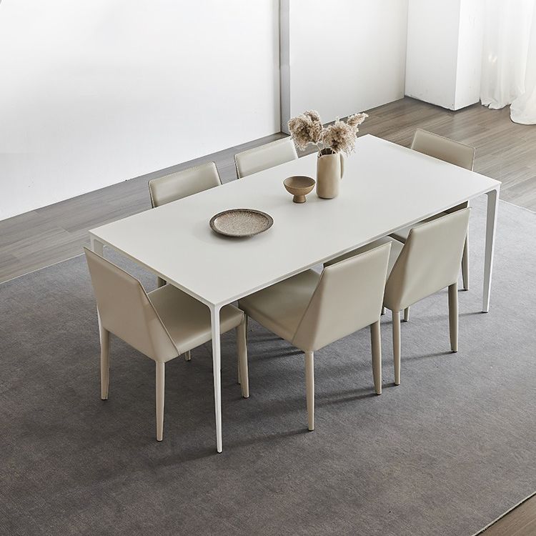 Stone Top Dining Table Rectangle Contemporary Dining Table with 4 Legs Clearhalo 'Dining Tables & Seating' 'Dining Tables' 'dining_table' 'furn' 'furn_dining_table' 'Furniture' 'furniture_dining_table' 'Kitchen & Dining Furniture' 'kitchen' 'kitchen_dining_table' 1200x1200_975541ae-65c7-43e6-9c3e-147bf17d385e