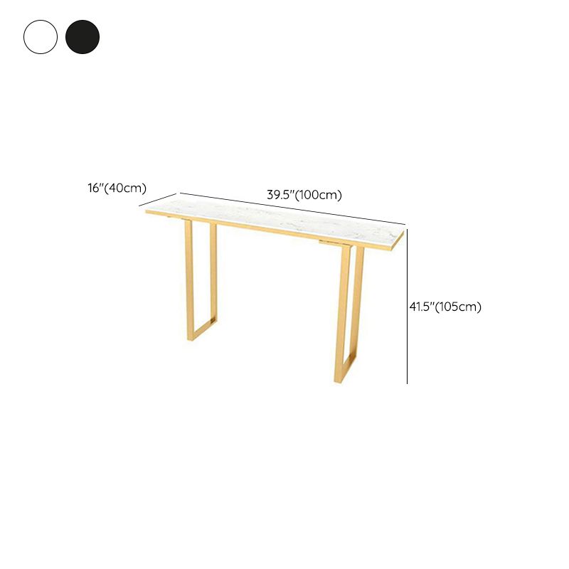 Modern Faux Marble Bistro Bar Table Rectangle Metal Base Bar Table Clearhalo 'Bar Furniture' 'Bar Tables' 'bar_tables' 'furn' 'furn_bar_tables' 'Furniture' 'Kitchen & Dining Furniture' 1200x1200_975580ed-38b7-4dcb-a1f4-f47b35ace32e
